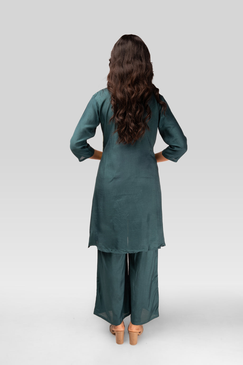 Emerald Shibori Tie-Dye Kurti Set