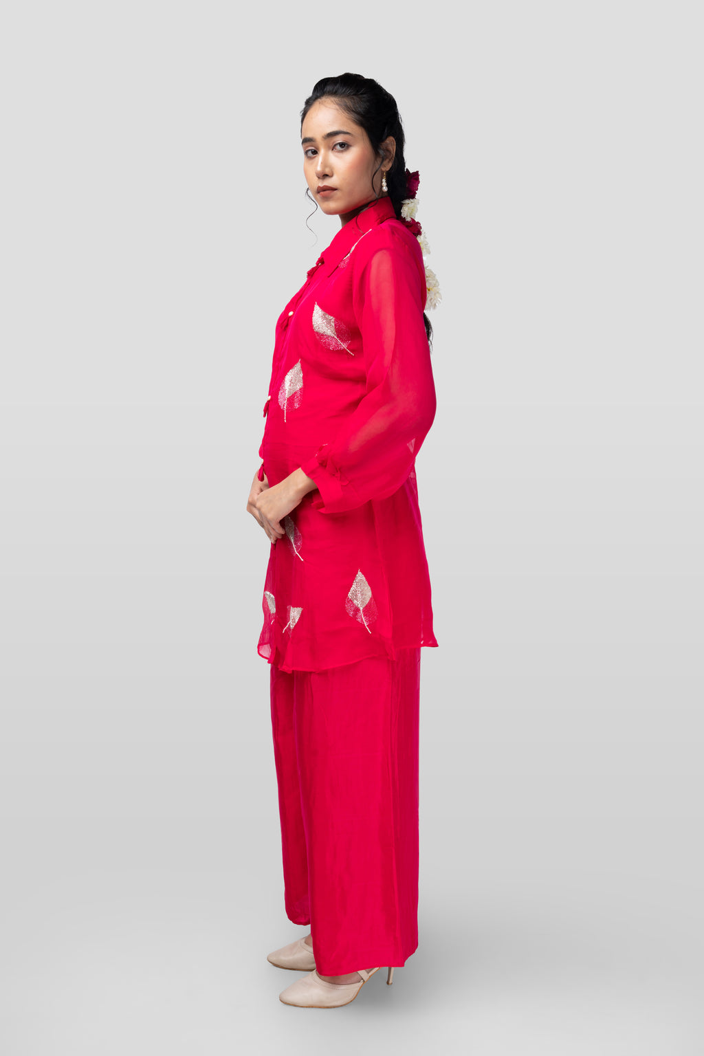 Ruby Leaf Embellished Co-ord Set